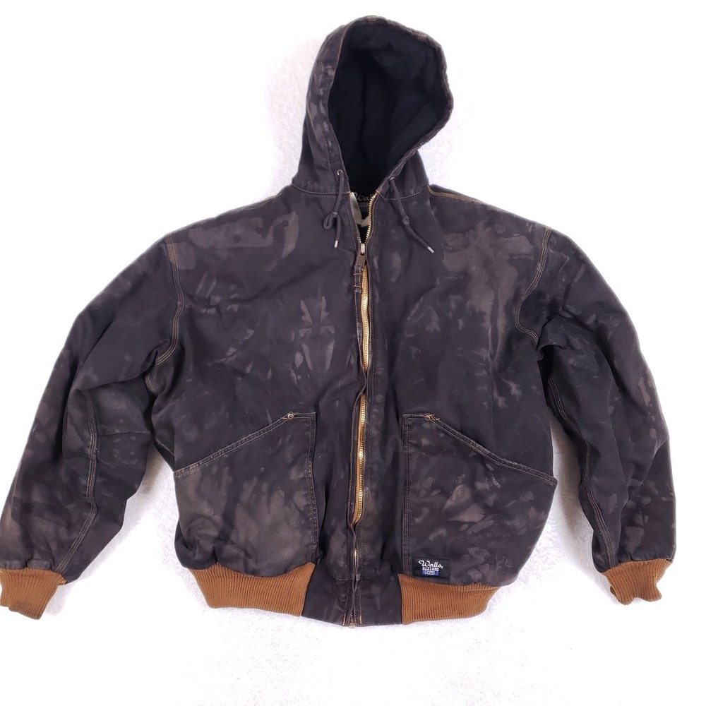 Walls Blizzard Pruf Hooded Work Jacket Bomber Brown Acid Wash Gorpcore Sz‎ 3XL